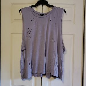 Distressed muscle tank